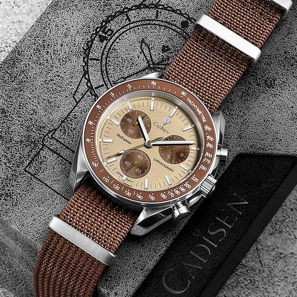 Men’s Watches Luxury Quartz Wrist Watch For Men Sapphire AR Coated Crystal Canvas VK68 Speed Chronograph Automatic