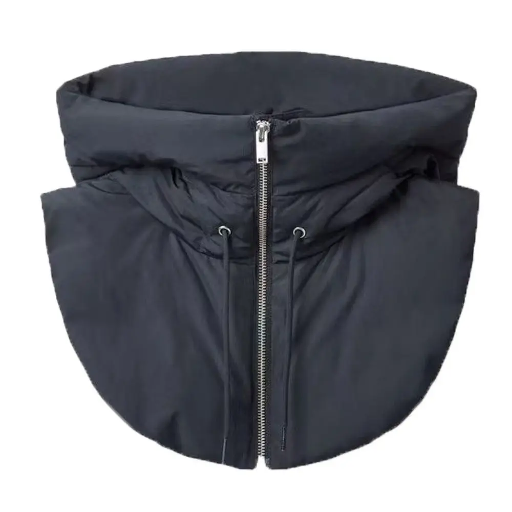 Ultralight Down Hooded Hats Drawstring Removable Neck Cover Scarf Balaclava Hat Zippper Coat Short Tank Top Women’s