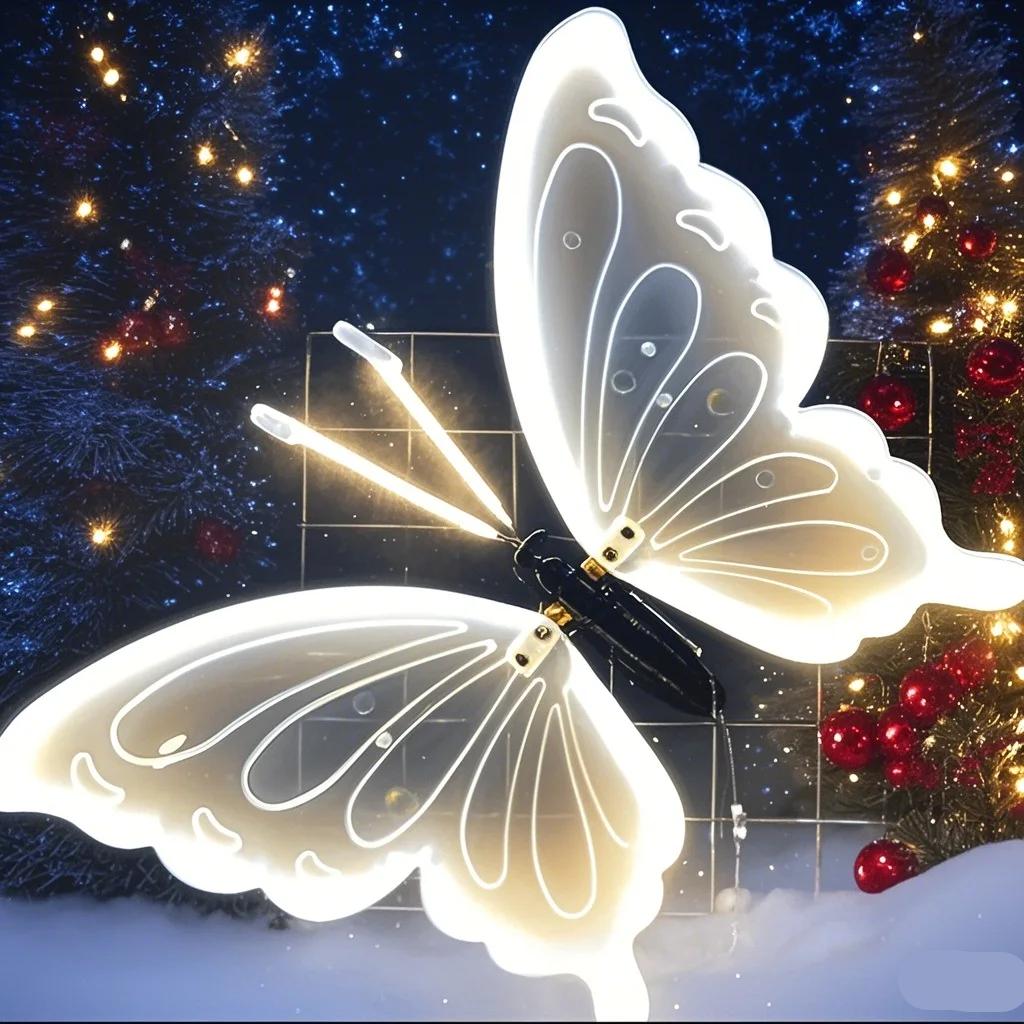 LED Outdoor Simulation Dynamic Static Butterfly Lights for Festival Home Decor Holiday Party DIY Decorations