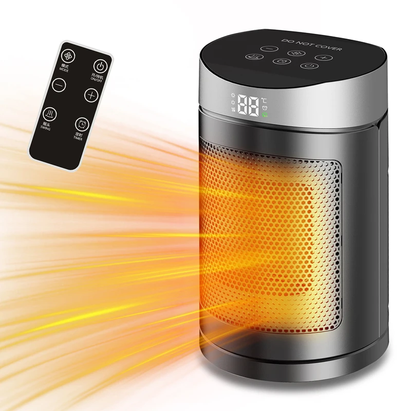 Electric Heater 1500W Space Heater Indoor Energy Saving Hot Air Heater With Remote Control Timer Warmer For Office Home
